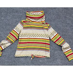 Vintage Sears Young Teen Striped Turtleneck Top Kids Large 14 Red Yellow Green